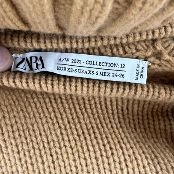 🩷 Zara - Women's Merino Wool Cut Outs Limited Edition Sweater - Brown. Size:XS-S - Picture 4 of 16